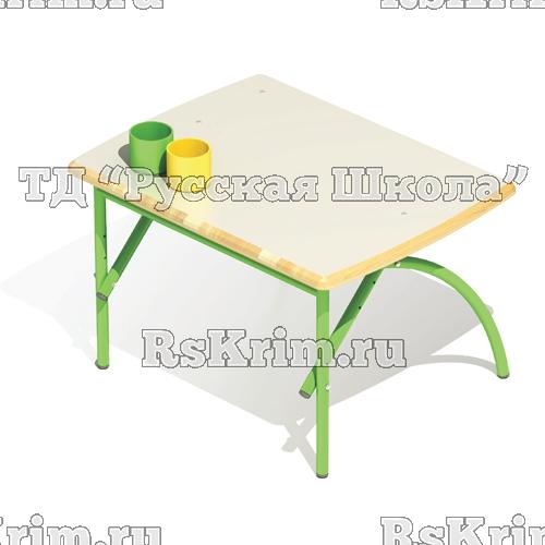 Стол регулируемый «Бамбуча» одноместный, столешница массив, с 1 по 3 м/к зеленый RAL 6018