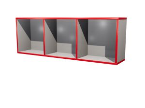 Полка КАСКАД N31 навесная открытая (кор. Серый, кр. Красная, стенка Серая)
