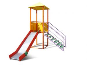 Горка один скат Н-1200мм с крышей и лесенкой