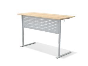 Стол ЭКО ученический 2-местный регулируемый с перфорированным экраном Тип-1 (гр. 3-5, 4-6, ст. Клён, мк. Серый)