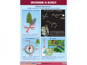 Таблица демонстрационная "Ориентирование на местности" (винил 100х140)