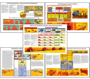 Плакаты ПРОФТЕХ "Жатва хлебов уборочно-транспортными комплексами" (10 пл, винил, 70х100)